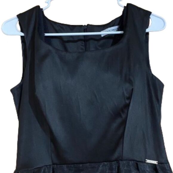 RINASCIMENTO A-LINE BLACK & WHITE PROM COCKTAIL DRESS W/ EMBROIDERED DETAIL Sz-S - Picture 2 of 7